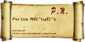 Perina Mátyás névjegykártya